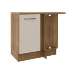 Mueble de Cocina Bajo de Esquina Agata 1 Puerta Marrón/Crema