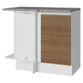 Mueble de Cocina Bajo de Esquina Glamy 1 Puerta Blanco/Marrón