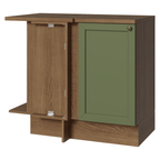 Mueble de Cocina Bajo de Esquina Vik 1 Puerta MarrónVerde