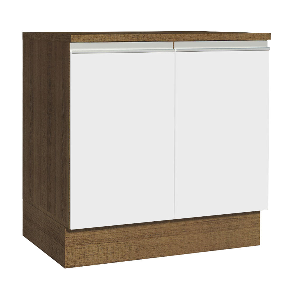 Mueble de Cocina Bajo Glamy 80 cm 2 Puertas Marrón/Blanco