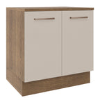 Mueble de Cocina Bajo Agata 80 cm 2 Puertas Marrón/Crema