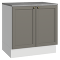 Mueble de Cocina Bajo Vik 80 cm 2 Puertas Blanco/Gris
