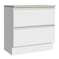 Mueble de Cocina Bajo Glamy 80 cm 2 Cajones Blanco