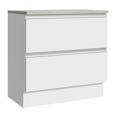 Mueble de Cocina Bajo Glamy 80 cm 2 Cajones Blanco