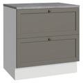 Mueble de Cocina Bajo Vik 80 cm 2 Cajones Blanco/Gris