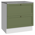 Mueble de Cocina Bajo Vik 80 cm 2 Cajones Blanco/Verde