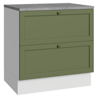 Mueble de Cocina Bajo Vik 80 cm 2 Cajones Blanco/Verde