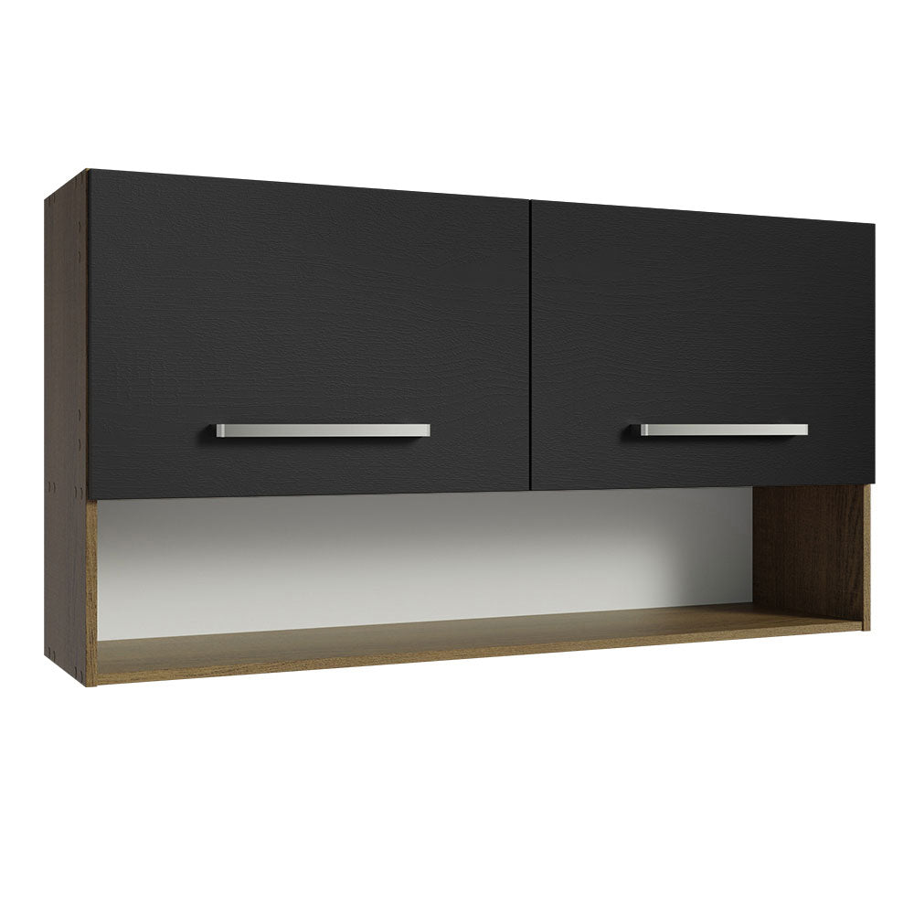 Mueble de Cocina Superior Emilly 1.05 m 2 Puertas 1 Nicho Marrón/Negro