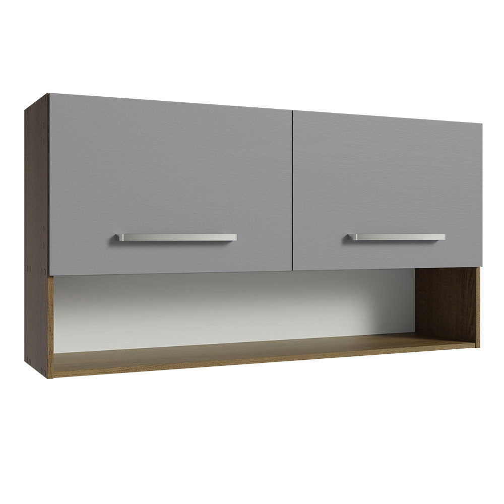 Mueble de Cocina Superior Emilly 1.05 m 2 Puertas 1 Nicho Marrón/Gris