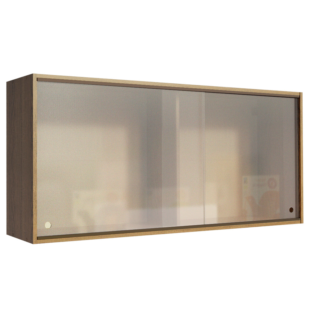 Mueble de Cocina Superior Emilly 2 Puertas Corredizas de Cristal Marrón