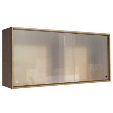 Mueble de Cocina Superior Emilly 2 Puertas Corredizas de Cristal Marrón
