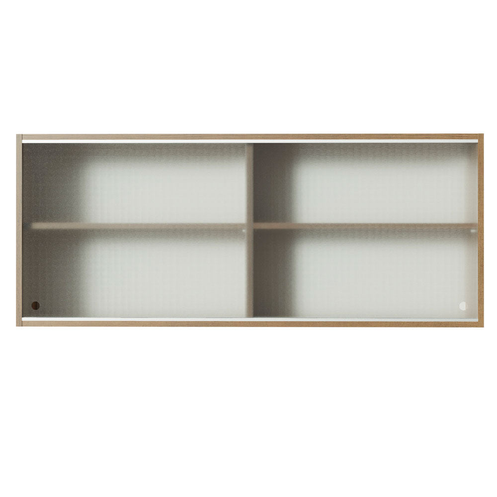 Mueble de Cocina Superior Glamy 1.20 m 2 Puertas Corredizas de Cristal Marrón