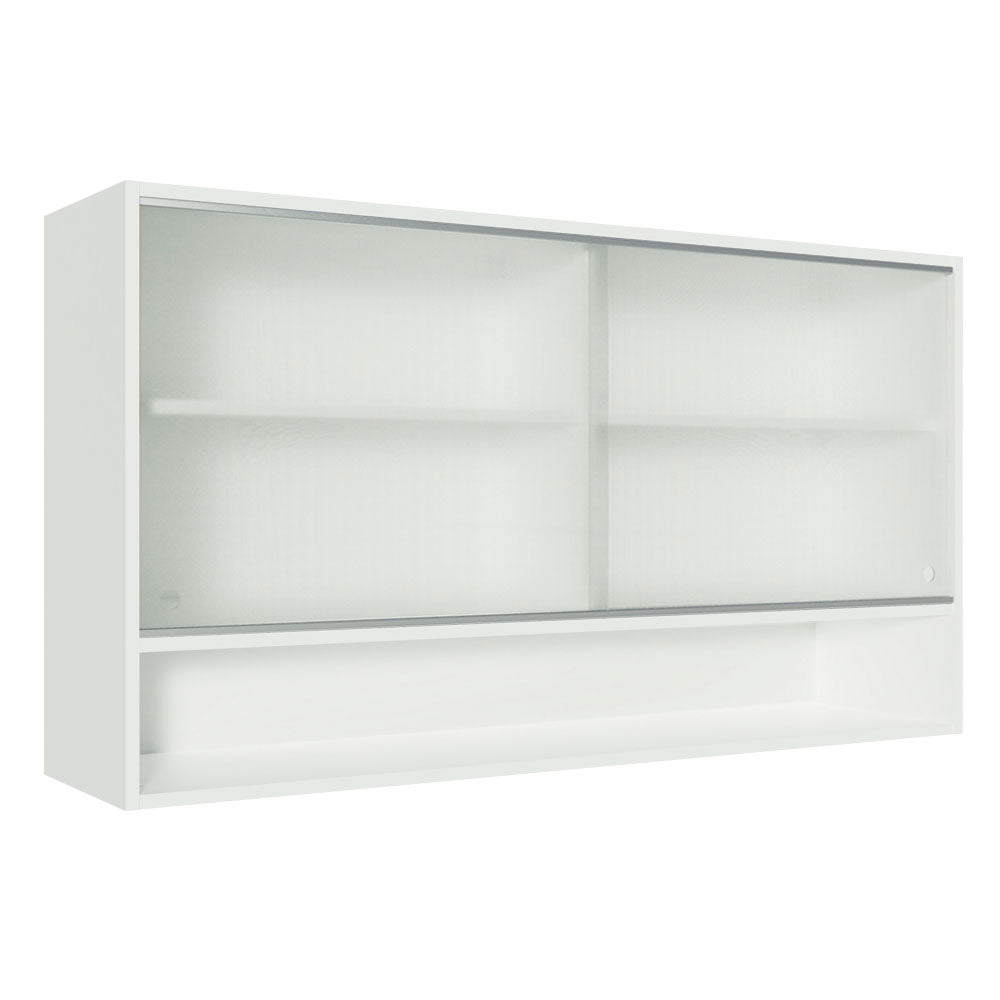 Mueble de Cocina Superior Glamy 1.20 m 2 Puertas Corredizas de Cristal 1 Nicho Blanco
