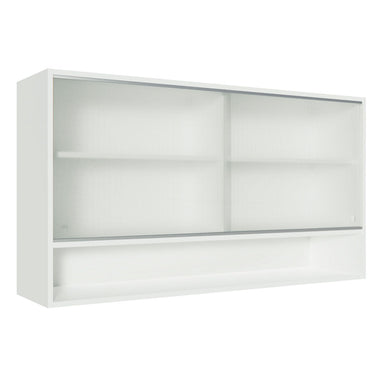 Mueble de Cocina Superior Glamy 1.20 m 2 Puertas Corredizas de Cristal 1 Nicho Blanco