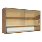 Mueble de Cocina Superior Glamy 1.20 m 2 Puertas Corredizas de Cristal Reflex 1 Nicho Marrón