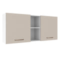 Mueble de Cocina Superior Agata 1.50 m 2 Puertas 2 Nichos Centrales Blanco/Crema