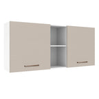 Mueble de Cocina Superior Agata 1.50 m 2 Puertas 2 Nichos Centrales Blanco/Crema