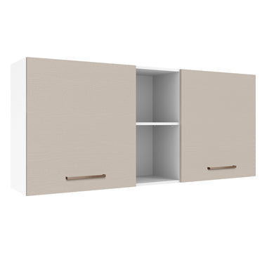 Mueble de Cocina Superior Agata 1.50 m 2 Puertas 2 Nichos Centrales Blanco/Crema