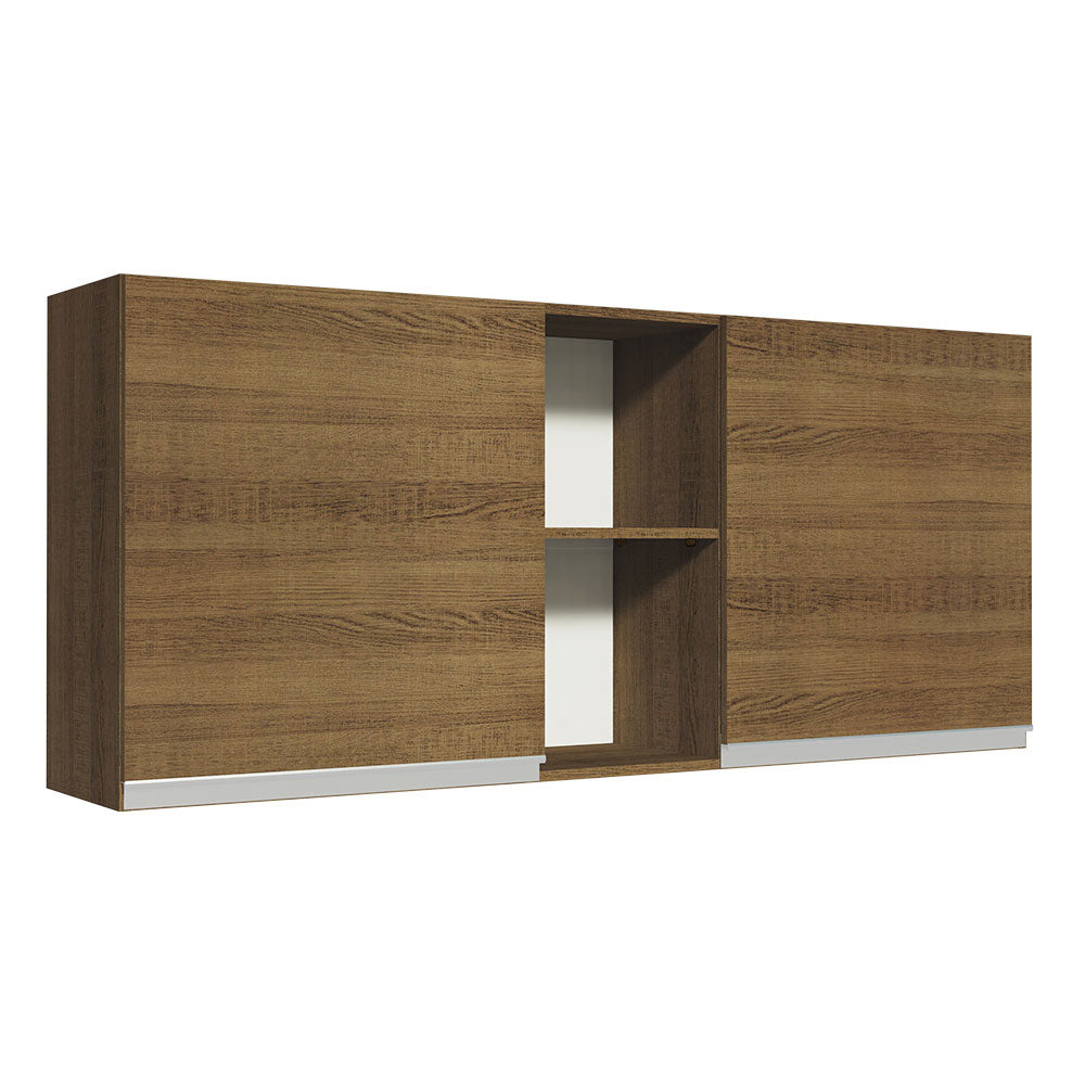 Mueble de Cocina Superior Glamy 1.50 m 2 Puertas 2 Nichos Centrales Marrón