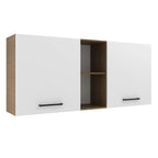 Mueble de Cocina Superior Agata 1.50 m 2 Puertas 2 Nichos Centrales Marrón/Blanco