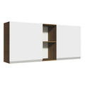 Mueble de Cocina Superior Glamy 1.50 m 2 Puertas 2 Nichos Centrales Marrón/Blanco