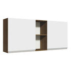 Mueble de Cocina Superior Glamy 1.50 m 2 Puertas 2 Nichos Centrales Marrón/Blanco