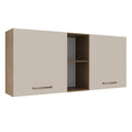 Mueble de Cocina Superior Agata 1.50 m 2 Puertas 2 Nichos Centrales Marrón/Crema