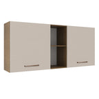 Mueble de Cocina Superior Agata 1.50 m 2 Puertas 2 Nichos Centrales Marrón/Crema