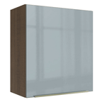 Mueble de Cocina Superior Lux 60 cm 1 Puerta con Vidrio Superpuesto Marrón/Gris