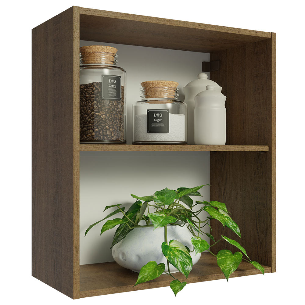 Mueble de Cocina Superior Abierto 2 Nichos 60 cm Marrón