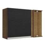 Mueble de Cocina Superior de Esquina Glamy 1 Puerta Marrón/Negro
