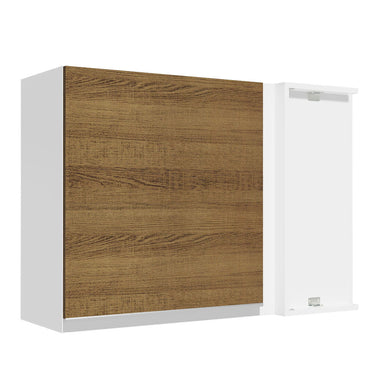 Mueble de Cocina Superior de Esquina Glamy 1 Puerta Blanco/Marrón