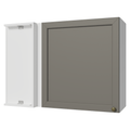 Mueble de Cocina Superior de Esquina Vik 1 Puerta Blanco/Gris