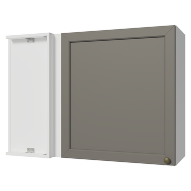 Mueble de Cocina Superior de Esquina Vik 1 Puerta Blanco/Gris