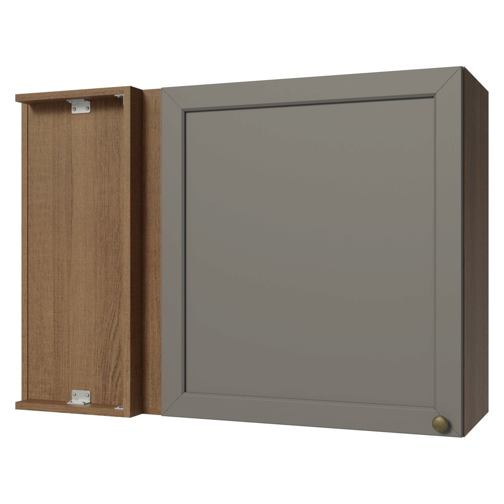 Mueble de Cocina Superior de Esquina Vik 1 Puerta Marrón/Gris