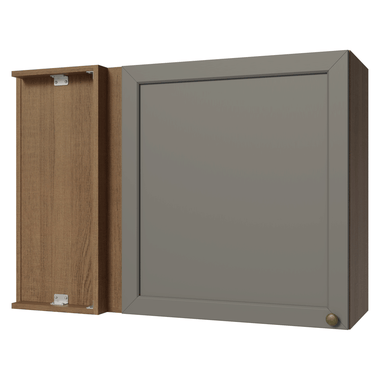 Mueble de Cocina Superior de Esquina Vik 1 Puerta Marrón/Gris