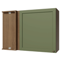 Mueble de Cocina Superior de Esquina Vik 1 Puerta Marrón/Verde