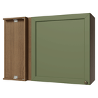 Mueble de Cocina Superior de Esquina Vik 1 Puerta Marrón/Verde