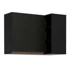 Mueble de Cocina Superior Esquina Reims 1 Puerta 3 Nichos Negro