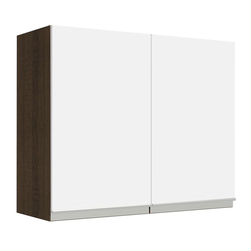 Mueble de Cocina Superior Glamy 80 cm 2 Puertas Marrón/Blanco