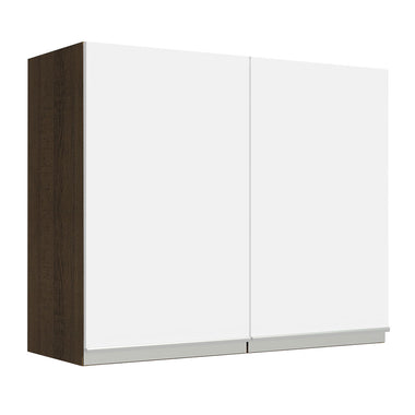 Mueble de Cocina Superior Glamy 80 cm 2 Puertas Marrón/Blanco