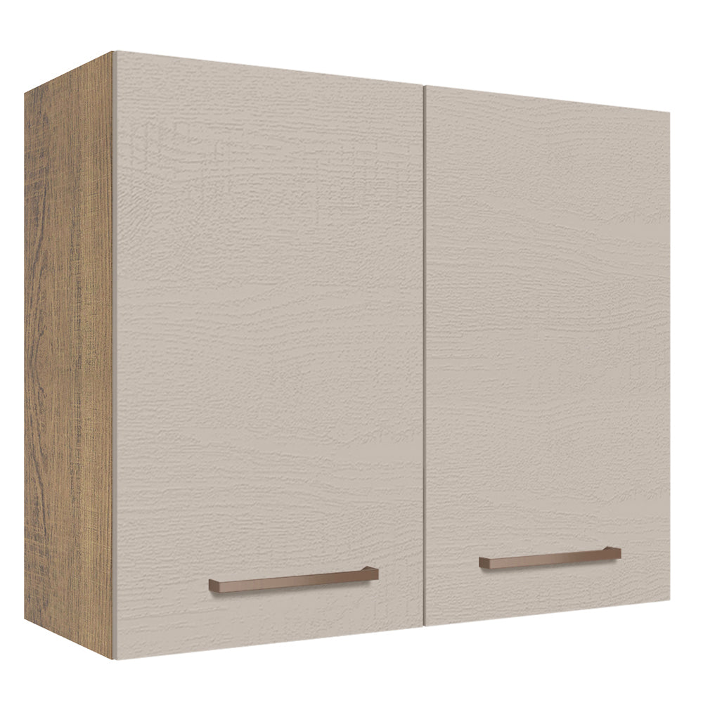 Mueble de Cocina Superior Agata 80 cm 2 Puertas Marrón/Crema