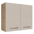 Mueble de Cocina Superior Agata 80 cm 2 Puertas Marrón/Crema