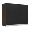 Mueble de Cocina Superior Glamy 80 cm 2 Puertas Marrón/Negro