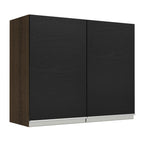 Mueble de Cocina Superior Glamy 80 cm 2 Puertas Marrón/Negro
