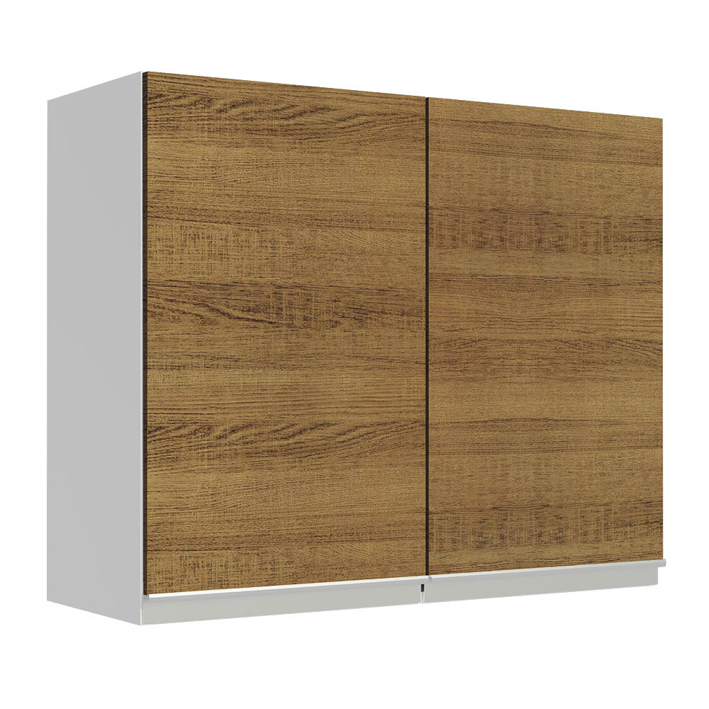 Mueble de Cocina Superior Glamy 80 cm 2 Puertas Blanco/Marrón