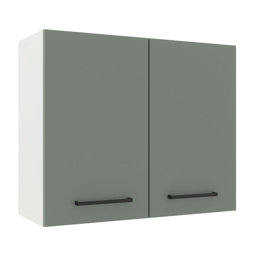 Mueble de Cocina Superior Agata 80 cm 2 Puertas Blanco/Gris