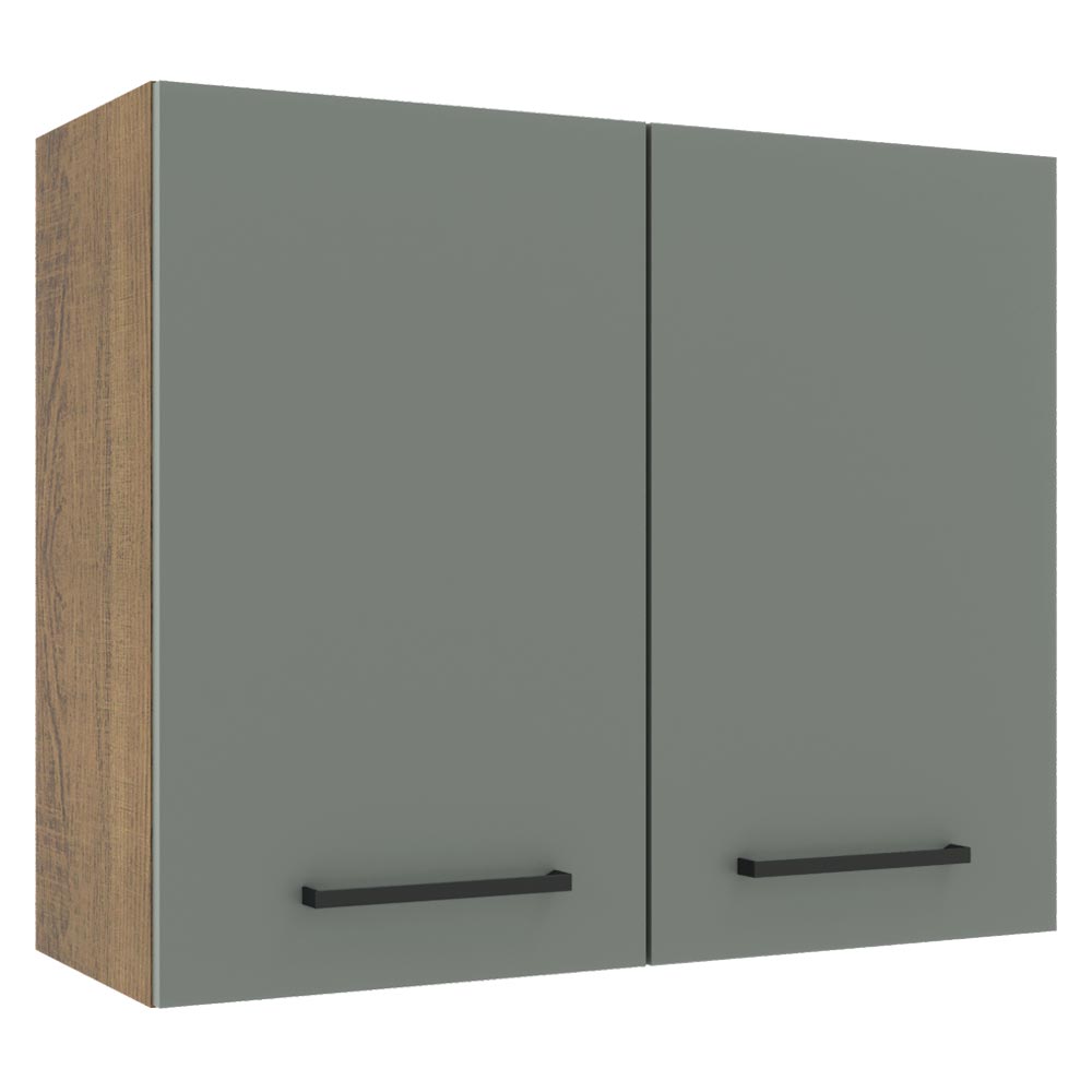 Mueble de Cocina Superior Agata 80 cm 2 Puertas Marrón/Gris
