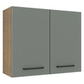 Mueble de Cocina Superior Agata 80 cm 2 Puertas Marrón/Gris