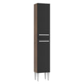 Mueble de Cocina Armario Vertical Emilly 2 Puertas Marrón/Negro